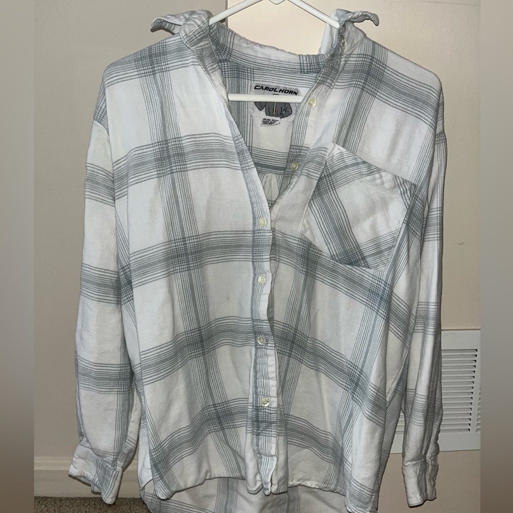 Gray & white flannel